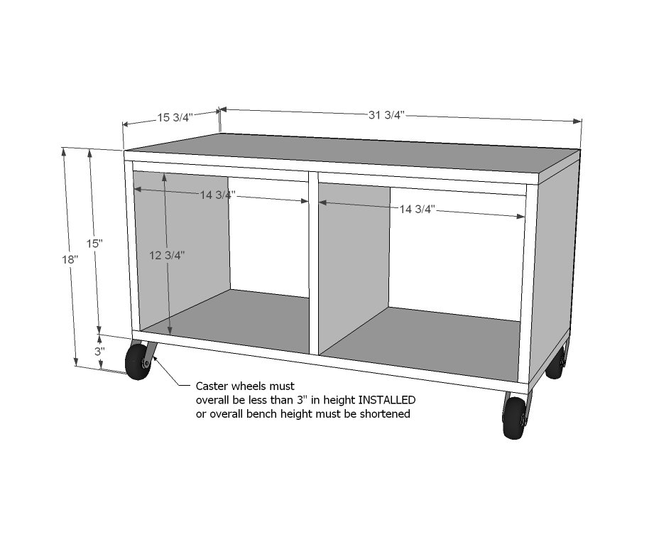 Modular Family Entryway Mudroom System dimension diagram 1