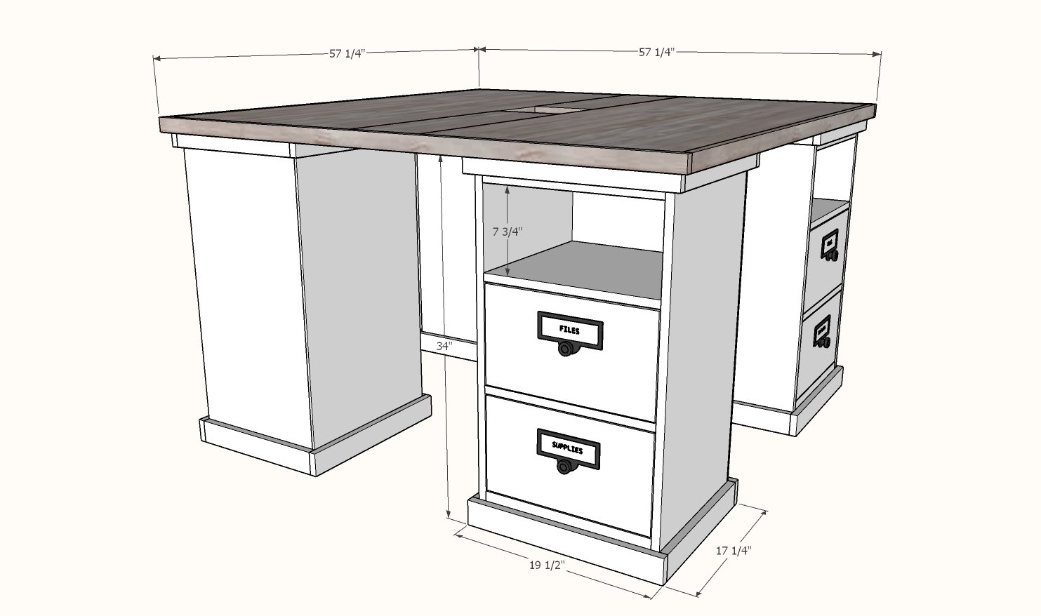 Modular Office dimension diagram 1