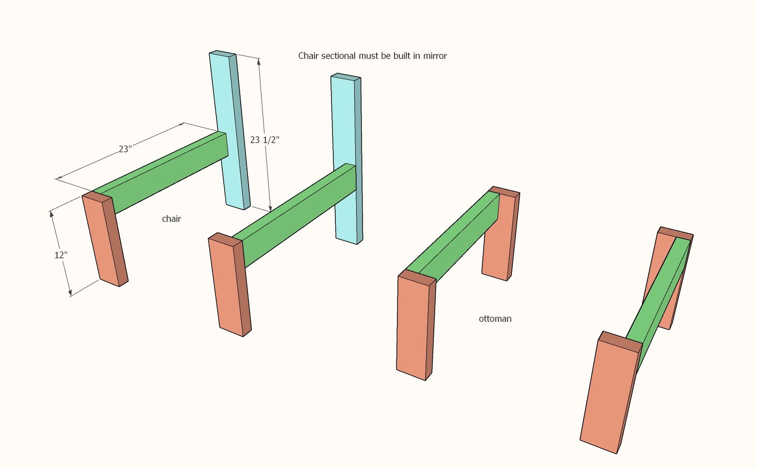 Modular Outdoor Sectional from 2x4s and Cedar Fence Pickets — step 1