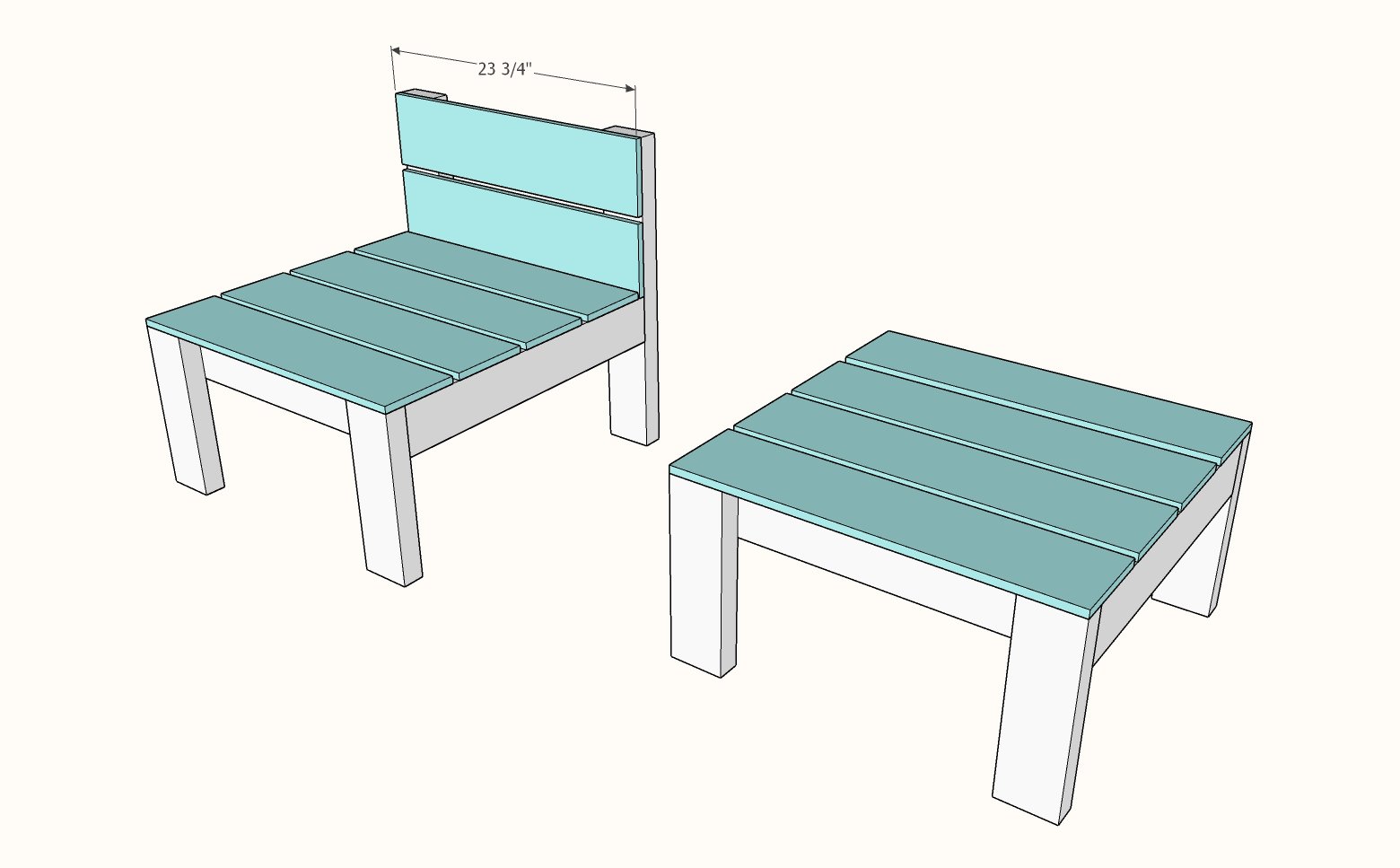 Modular Outdoor Sectional from 2x4s and Cedar Fence Pickets — step 3