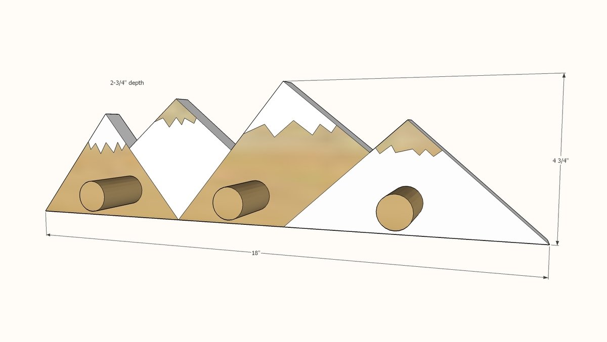 Mountain Wall Hooks dimension diagram 1