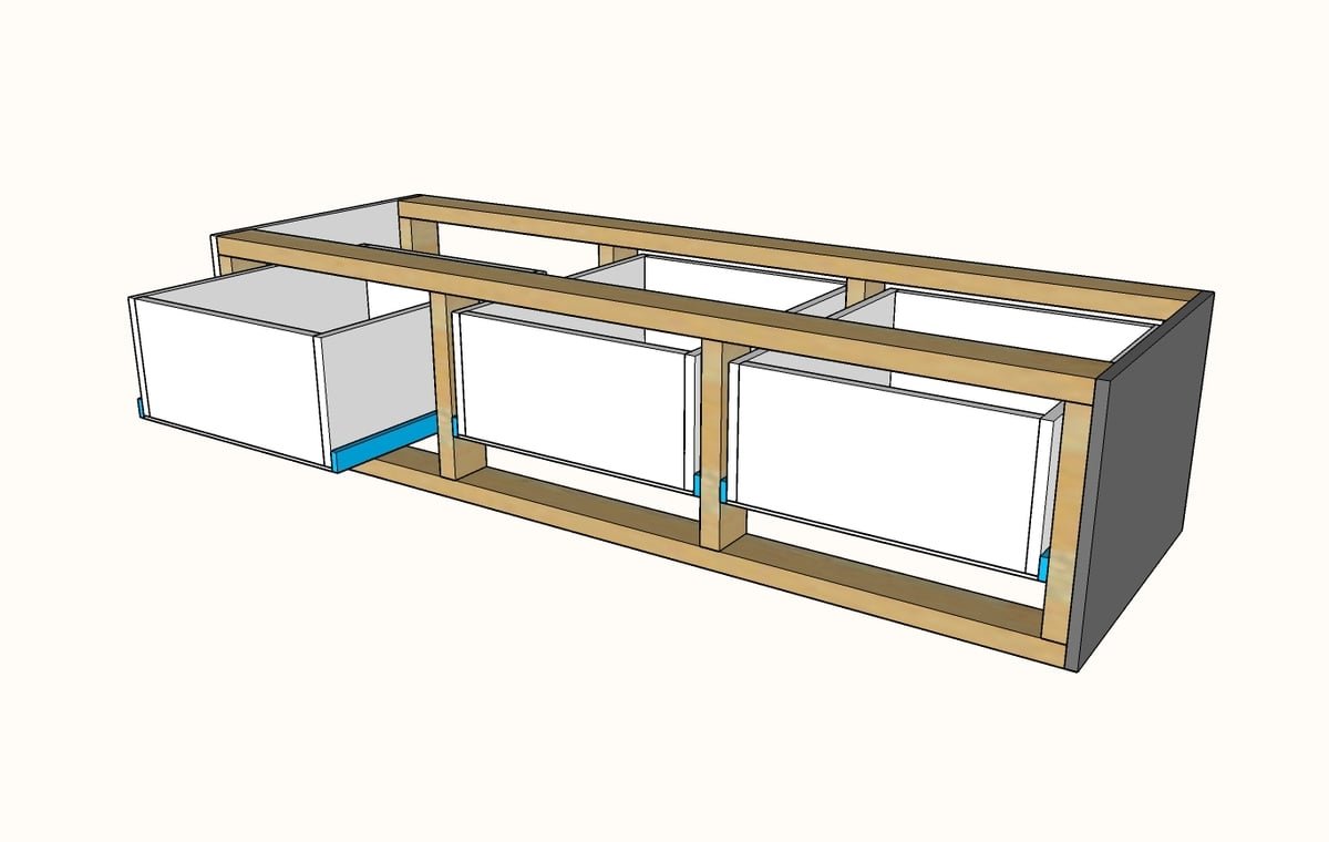 Mudroom Bench with Easy Drawers — step 6