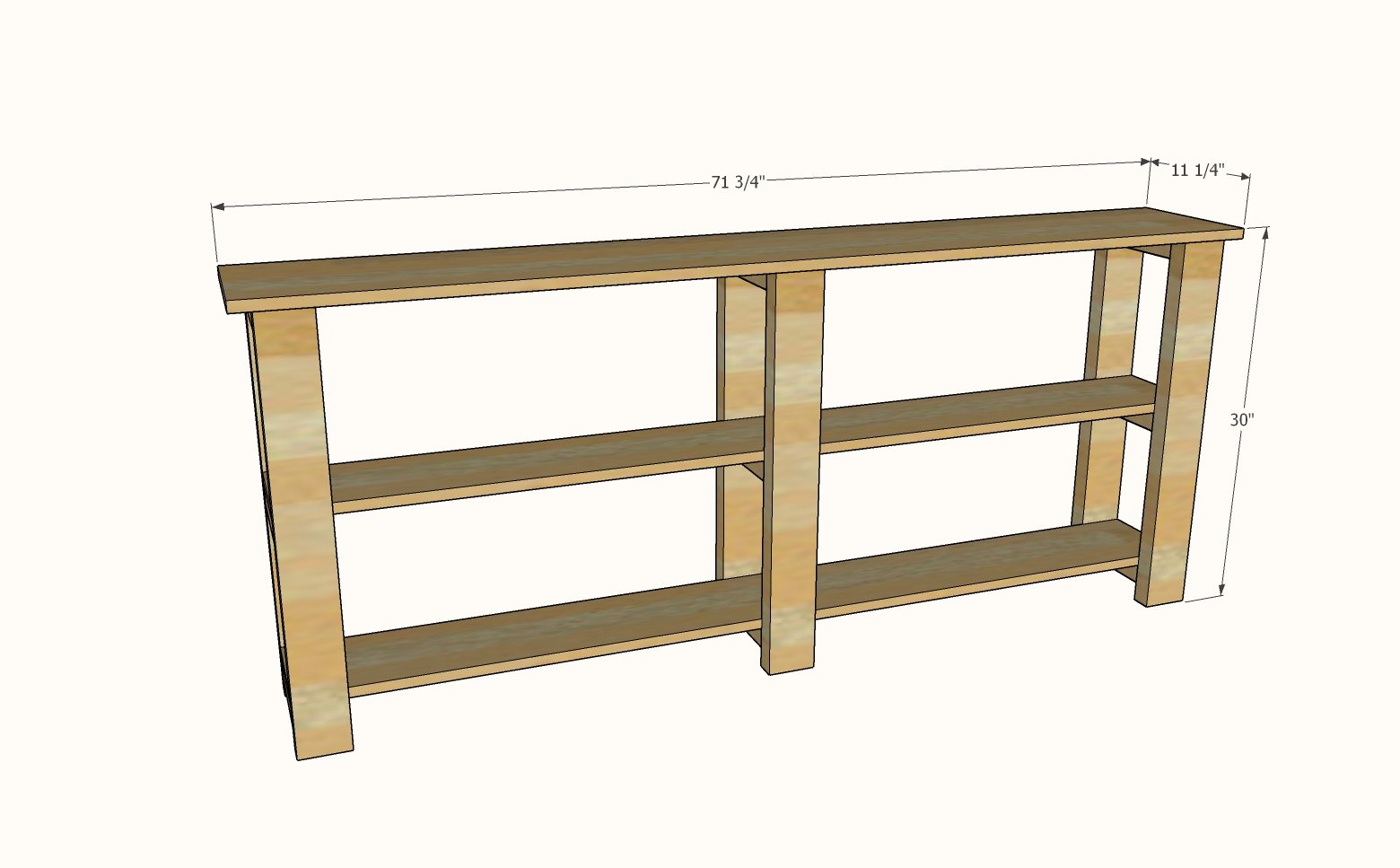 Narrow Console Table [Super Simple Collection] dimension diagram 1