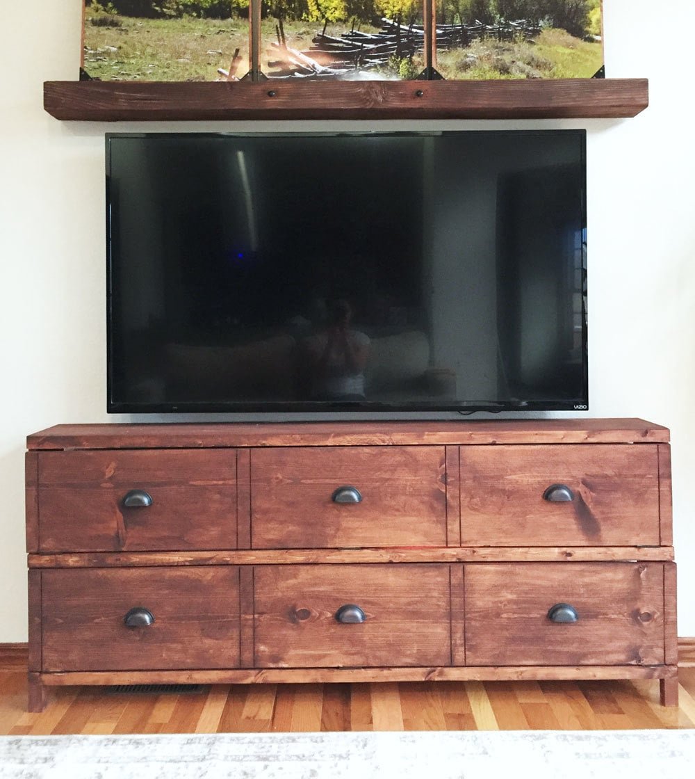 Narrow Media Console Flip Down Doors