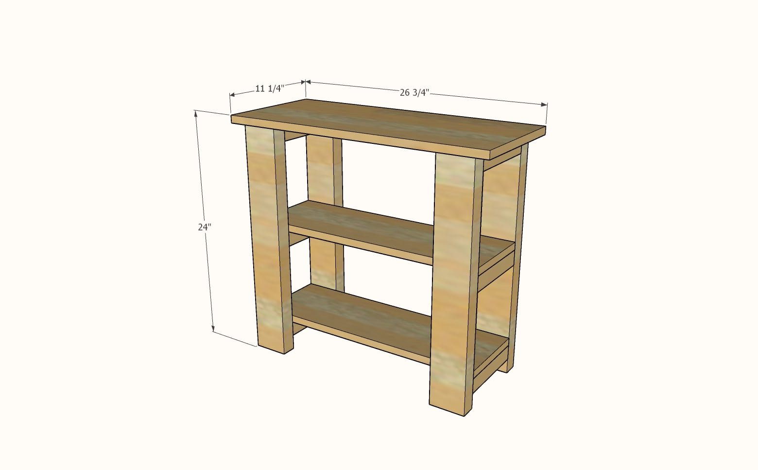 Narrow Side Table [Super Simple Collection] dimension diagram 1