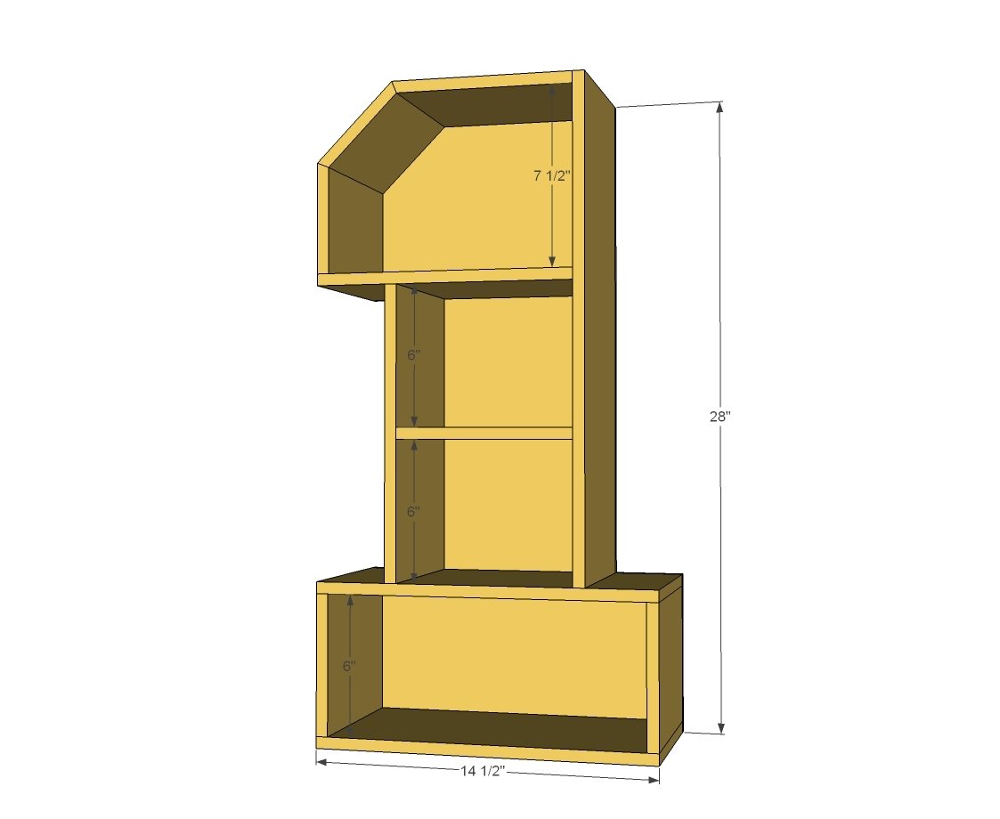 Number 1 Shelf dimension diagram 1