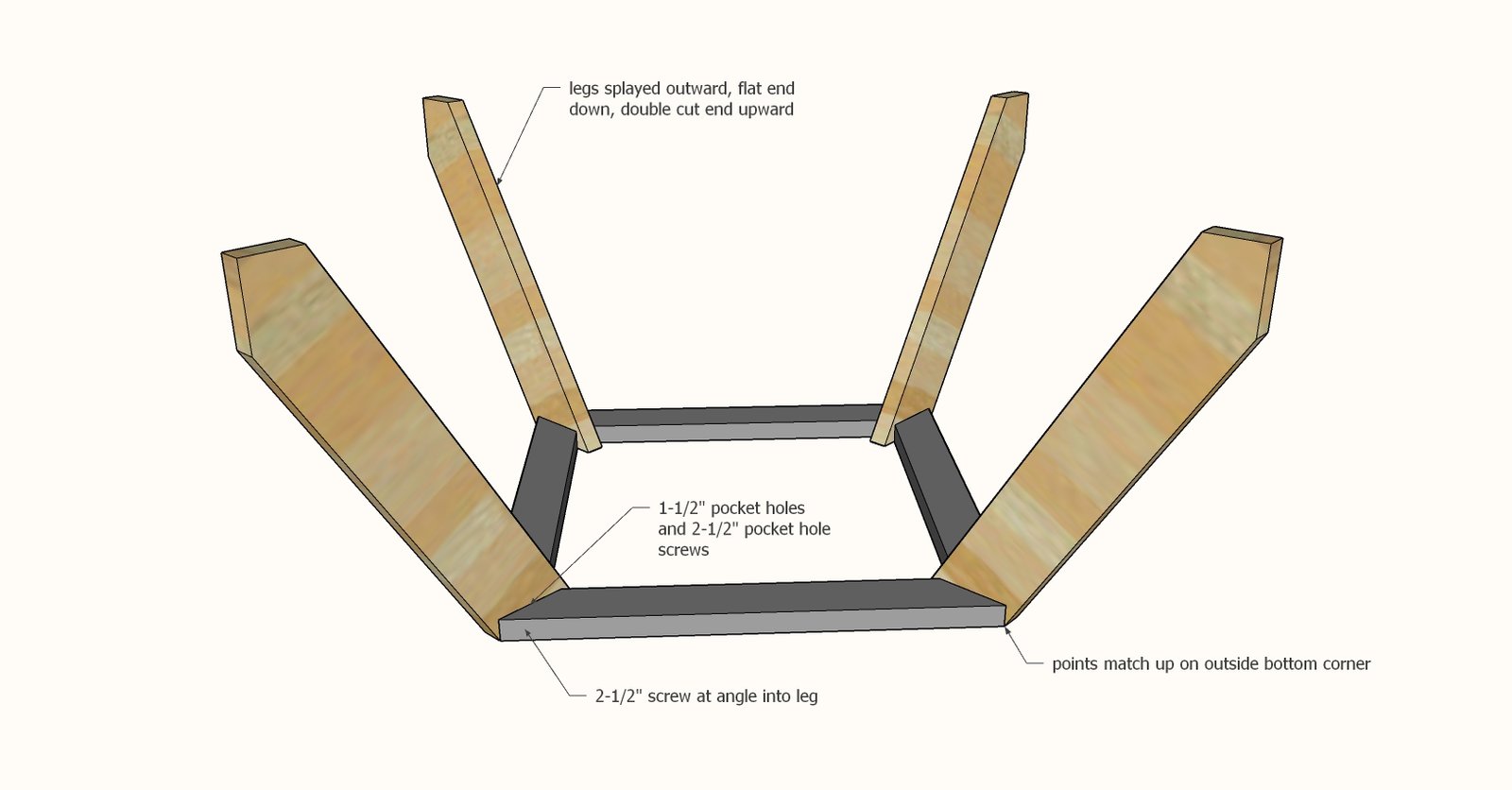 Octagon Picnic Table with Open Seats — step 2