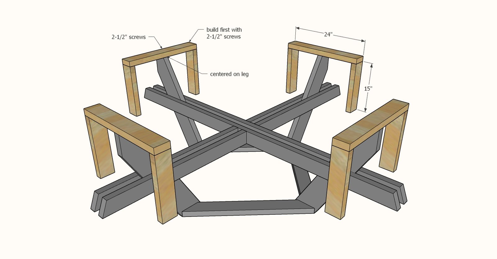 Octagon Picnic Table with Open Seats — step 4