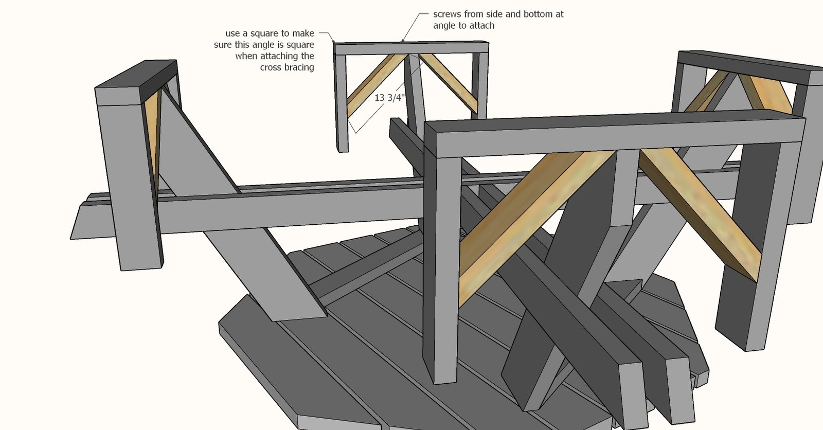 Octagon Picnic Table with Open Seats — step 5