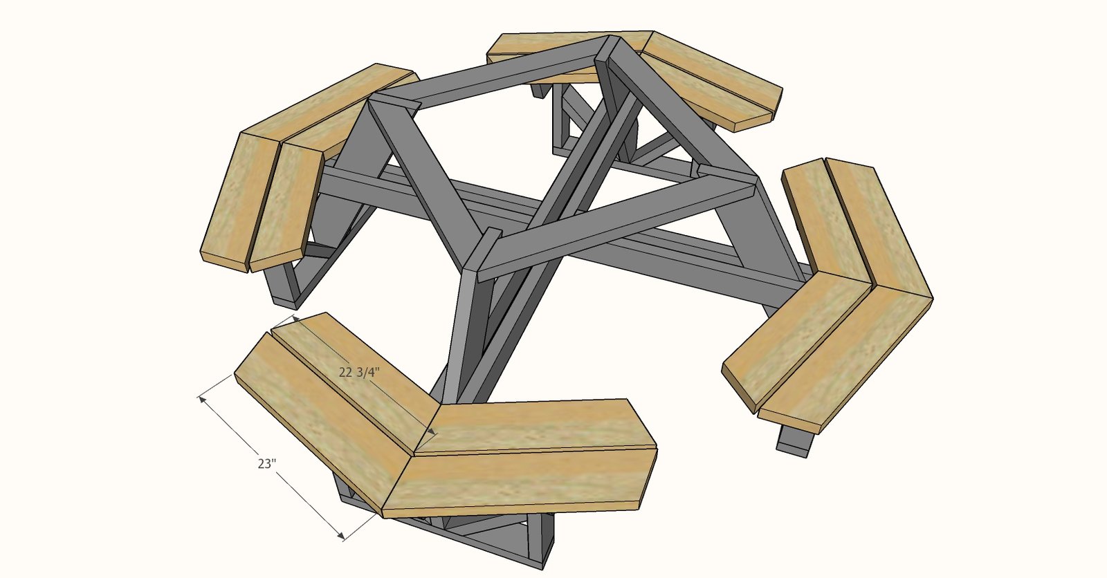 Octagon Picnic Table with Open Seats — step 7