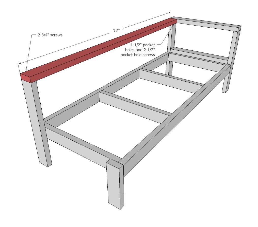 One Arm 2x4 Outdoor Sofa — step 5