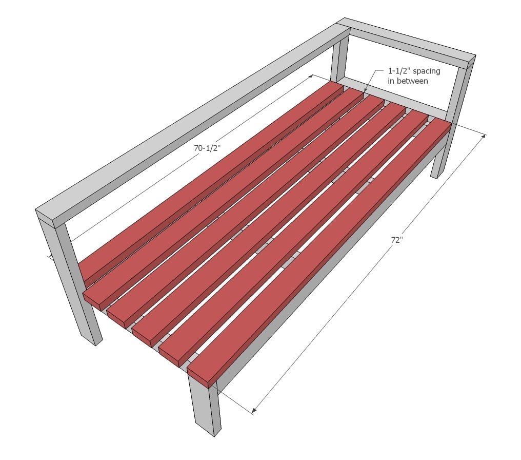 One Arm 2x4 Outdoor Sofa — step 6