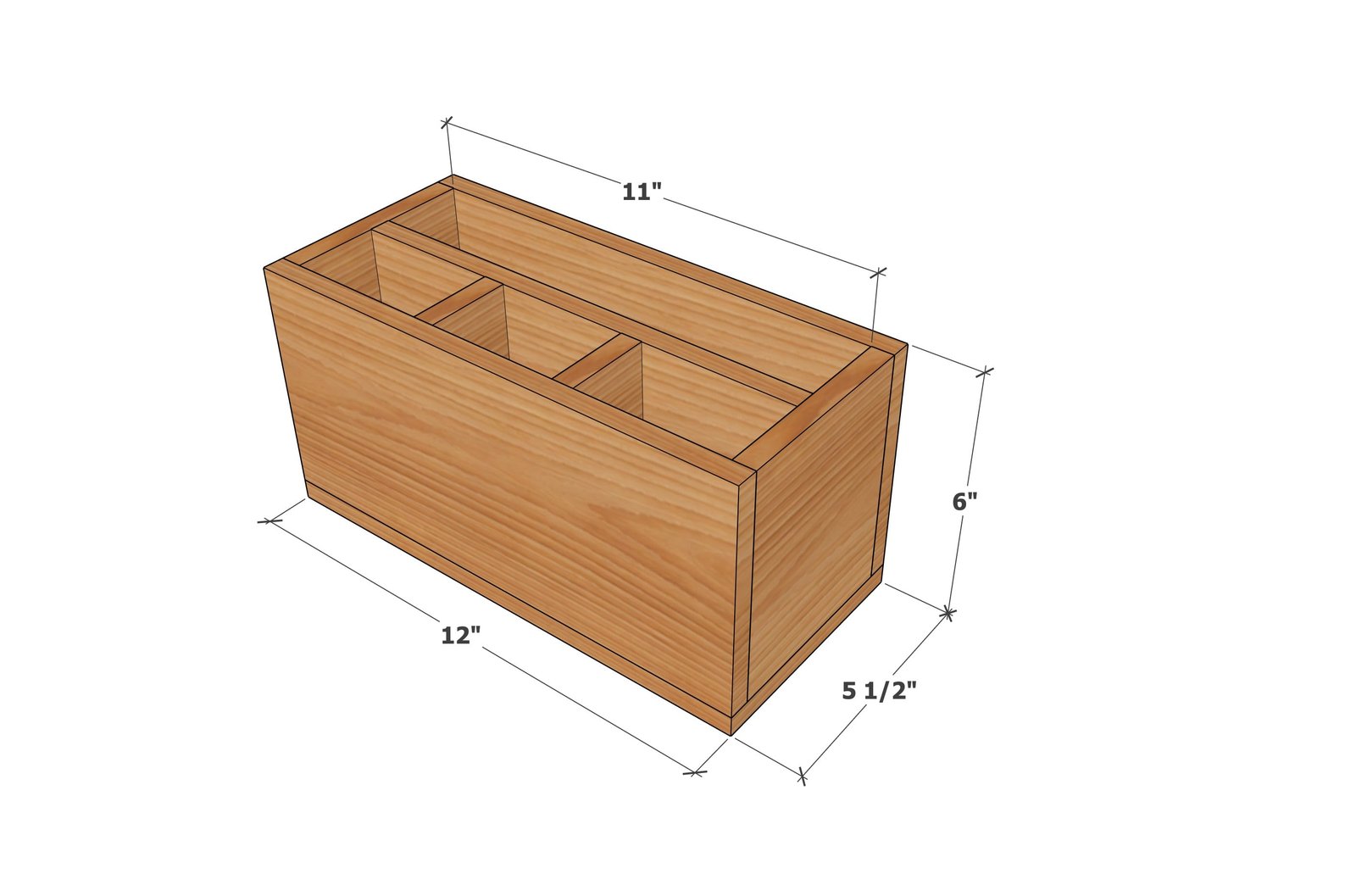 One Fence Picket Dinnerware Caddy dimension diagram 1