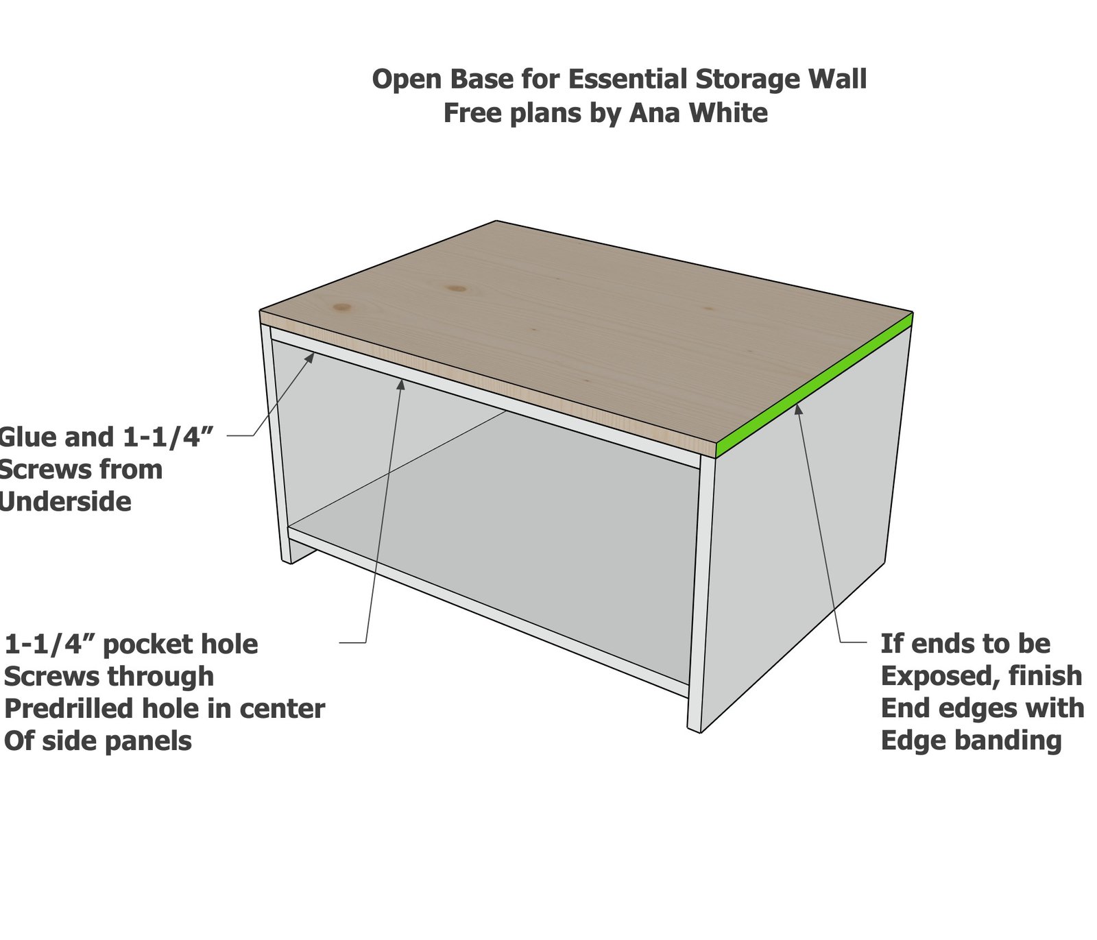 Open Base Unit for Modular Playroom Storage Wall — step 3