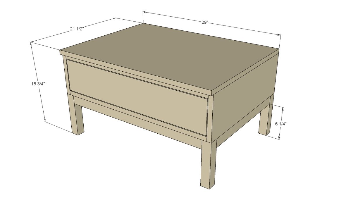 Open Drawer Base dimension diagram 1