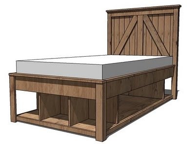 Open Storage Bed Frame (Twin) dimension diagram 1