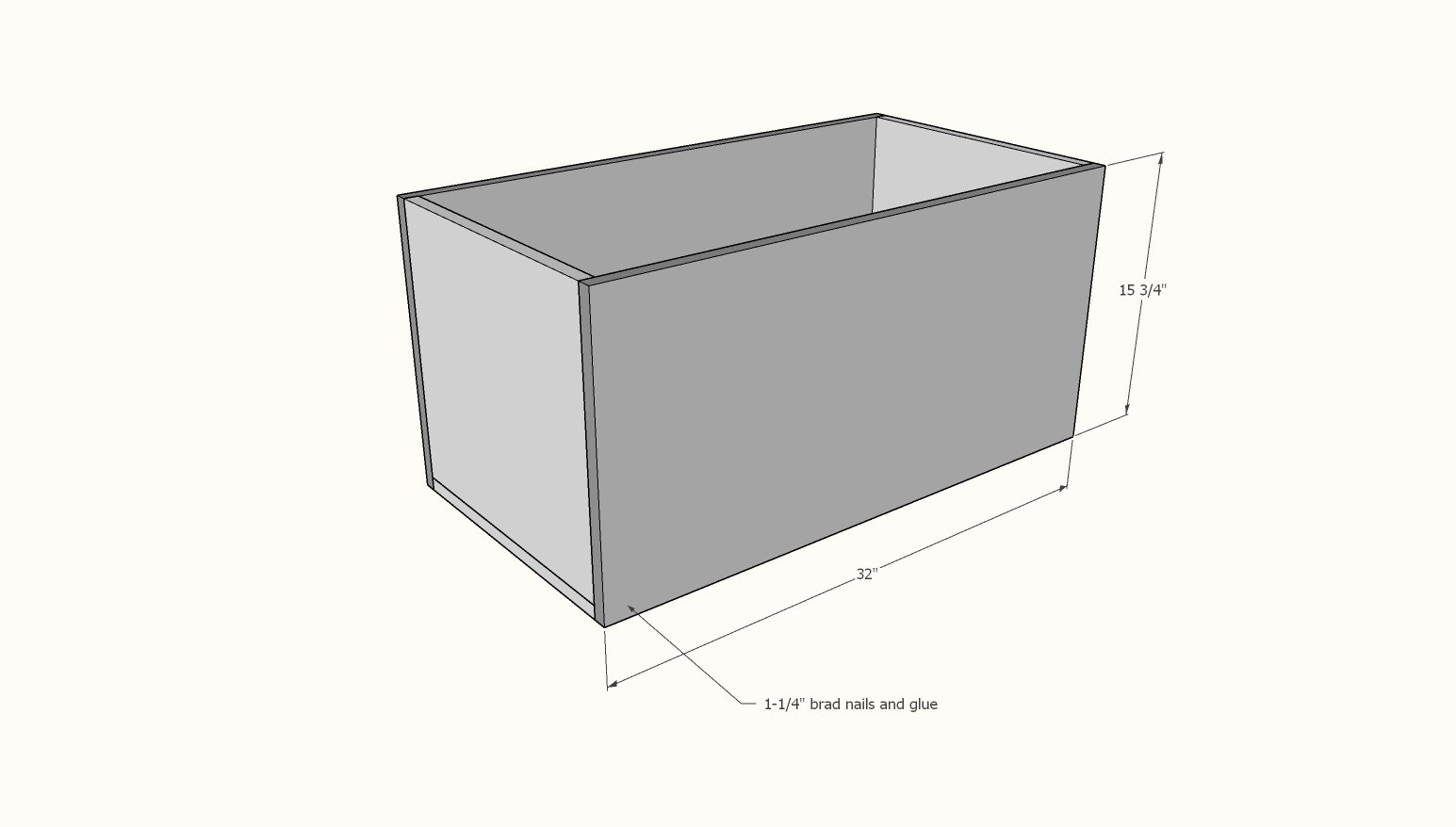 Open Top Toy Box — step 2