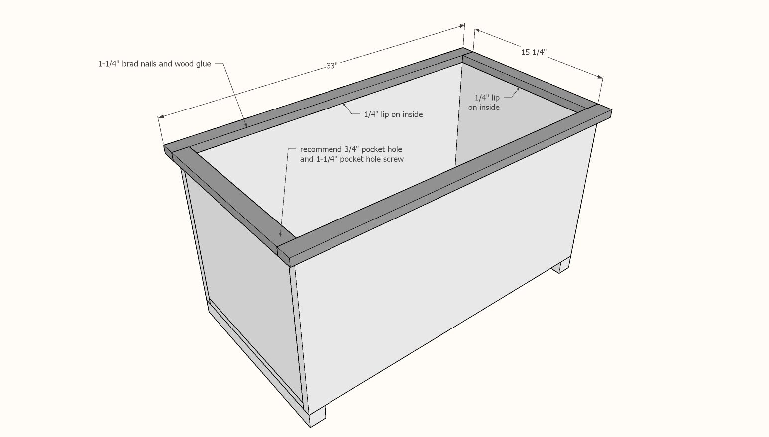 Open Top Toy Box — step 4
