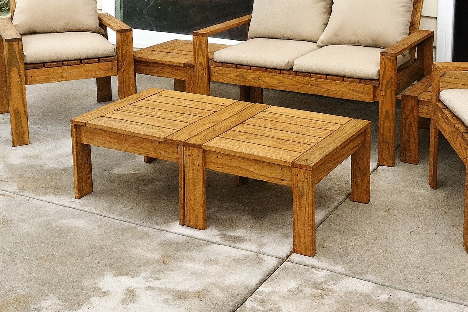Ottoman or Accent Table for Simple Modern Outdoor Sectional