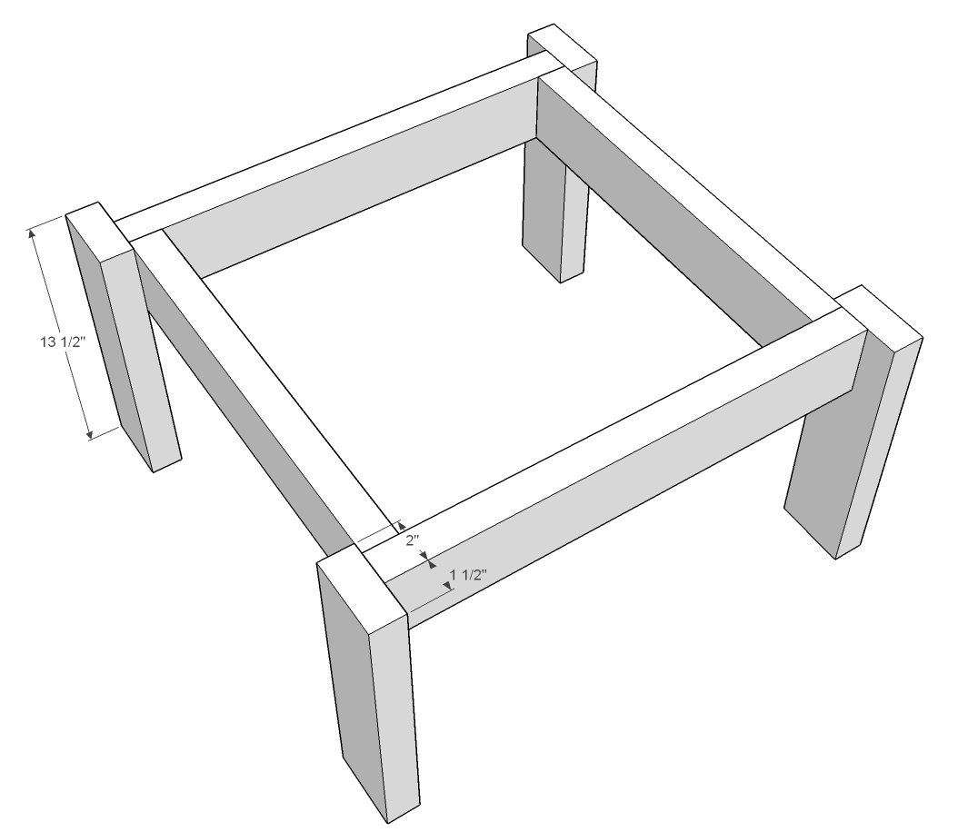 Ottoman or Accent Table for Simple Modern Outdoor Sectional — step 2