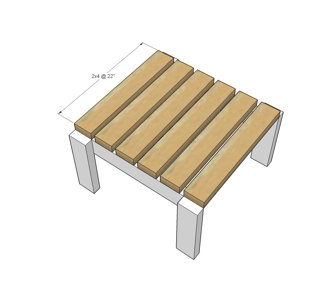 Ottoman or Accent Table for Simple Modern Outdoor Sectional — step 3
