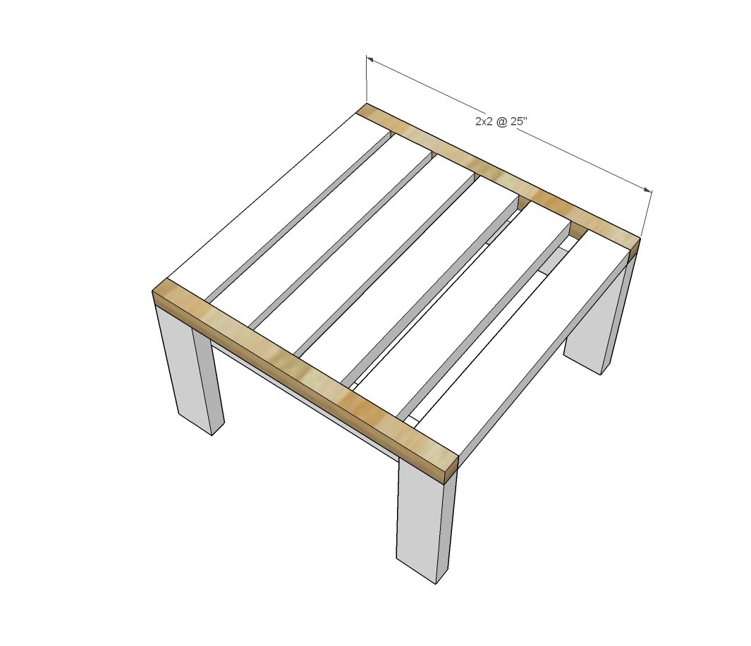 Ottoman or Accent Table for Simple Modern Outdoor Sectional — step 4