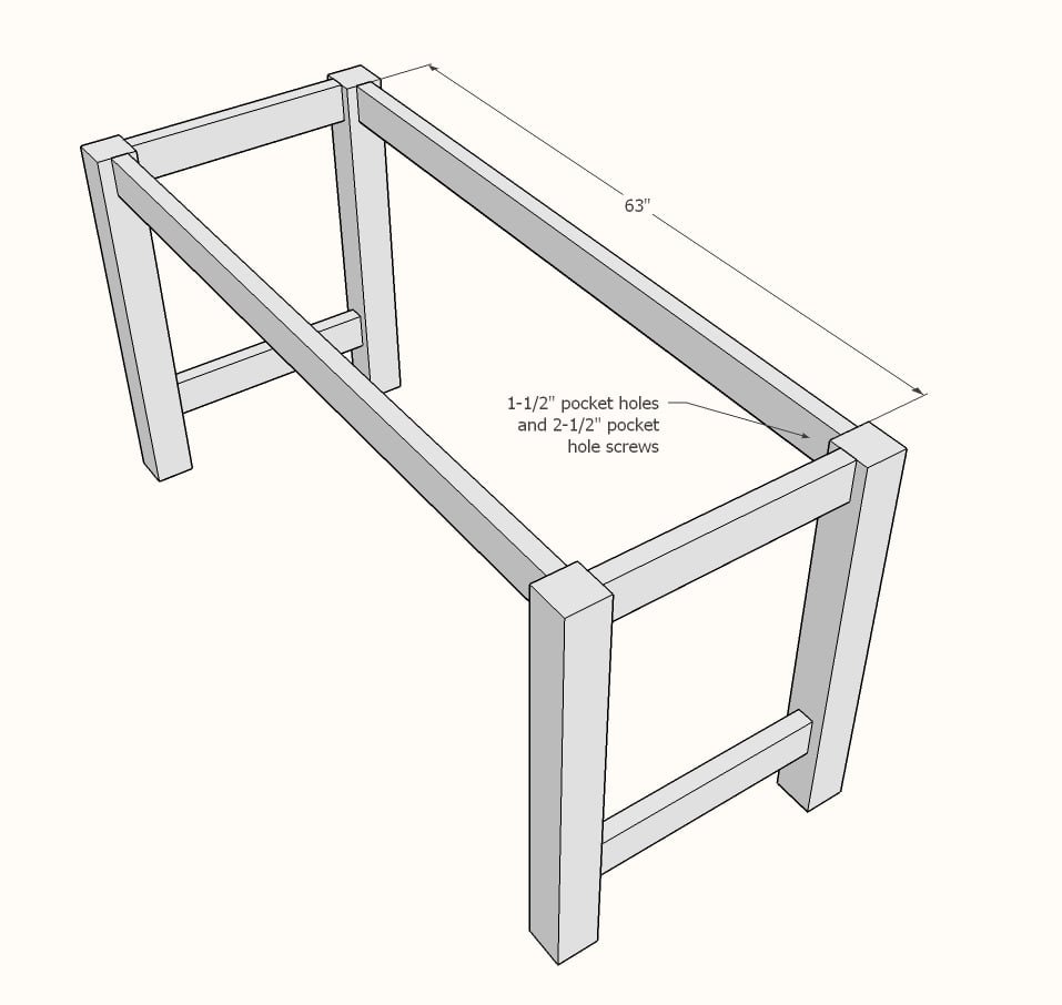 Outdoor Bar Height Truss Beam Table — step 2