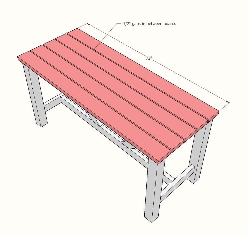 Outdoor Bar Height Truss Beam Table — step 5