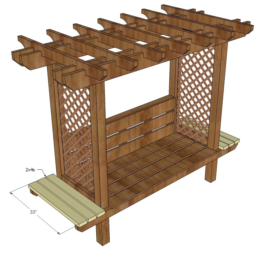 Outdoor Bench with Arbor — step 9