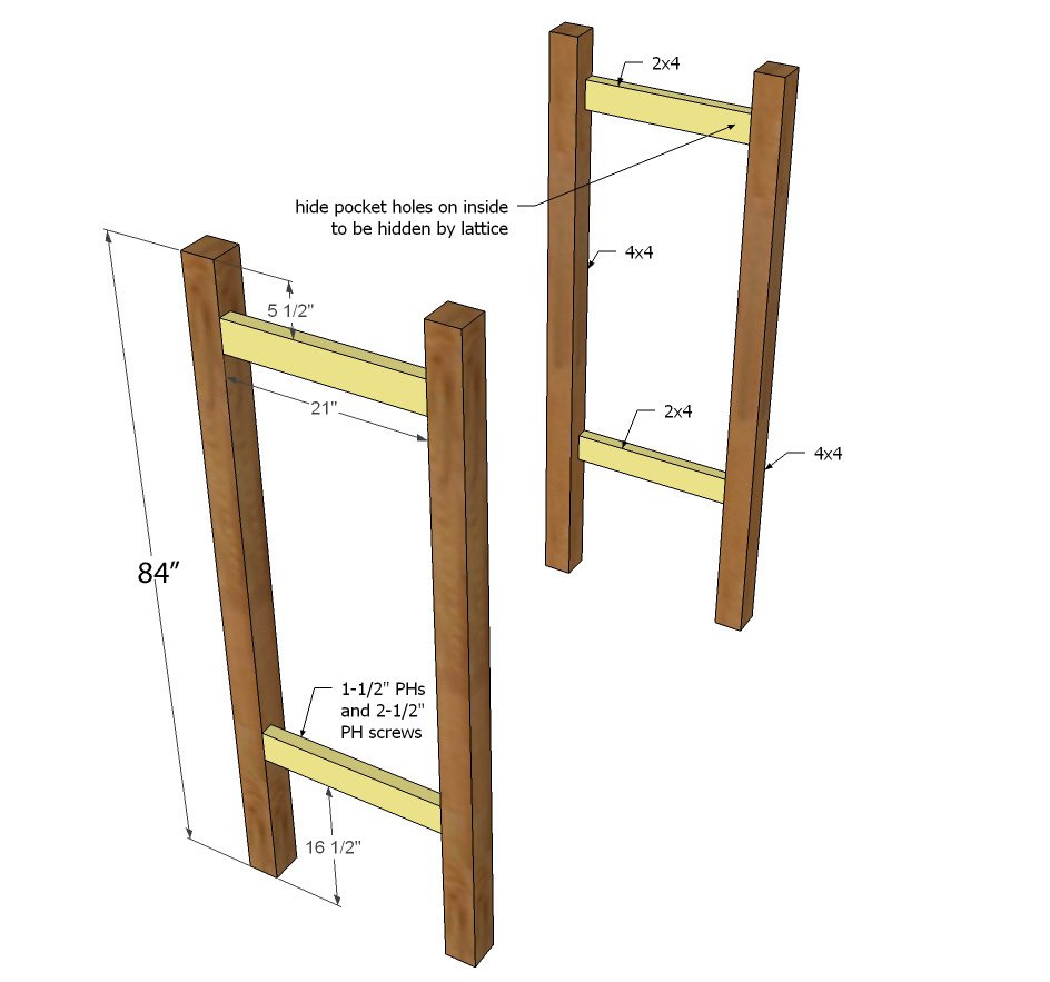Outdoor Bench with Arbor — step 1