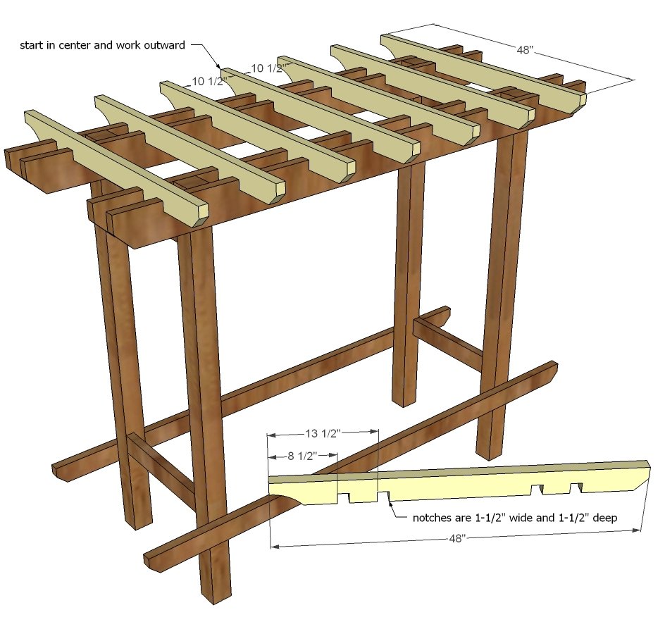 Outdoor Bench with Arbor — step 4
