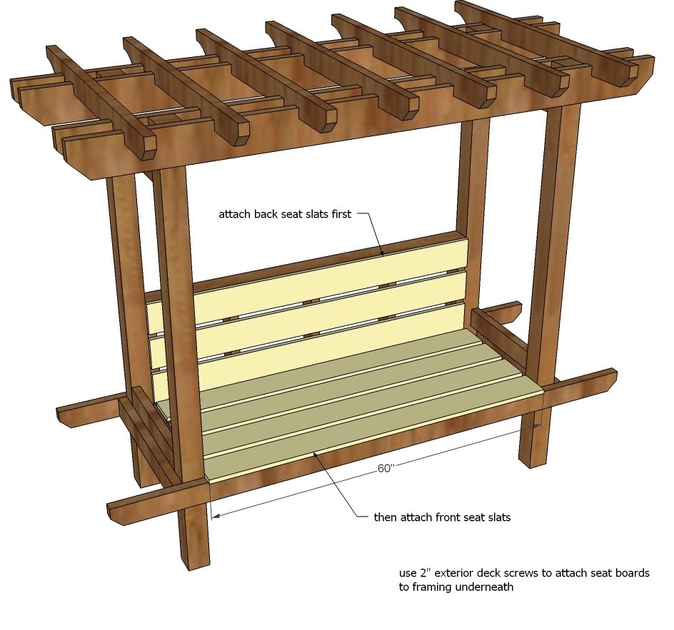 Outdoor Bench with Arbor — step 7