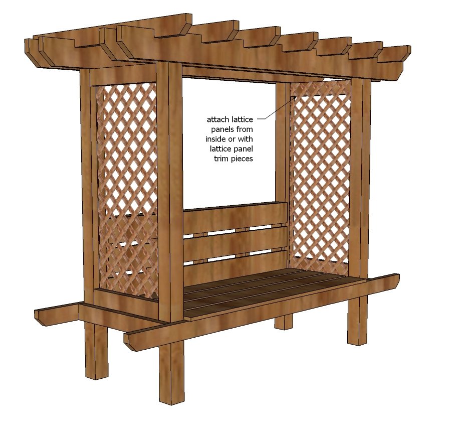 Outdoor Bench with Arbor — step 8