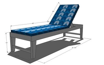 Outdoor Chaise Lounge dimension diagram 1