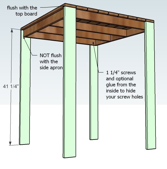 Outdoor Modern Bar Table, X Base — step 3