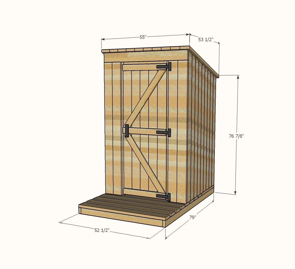 Outhouse Plan for Cabin dimension diagram 1