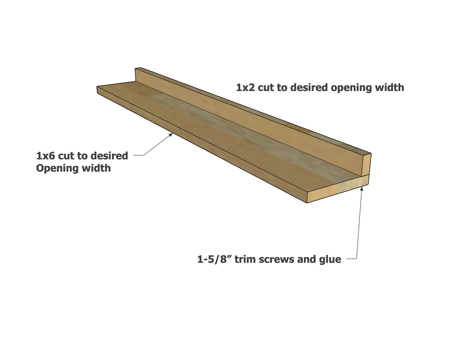 Over Stove Wood Shelf — step 1