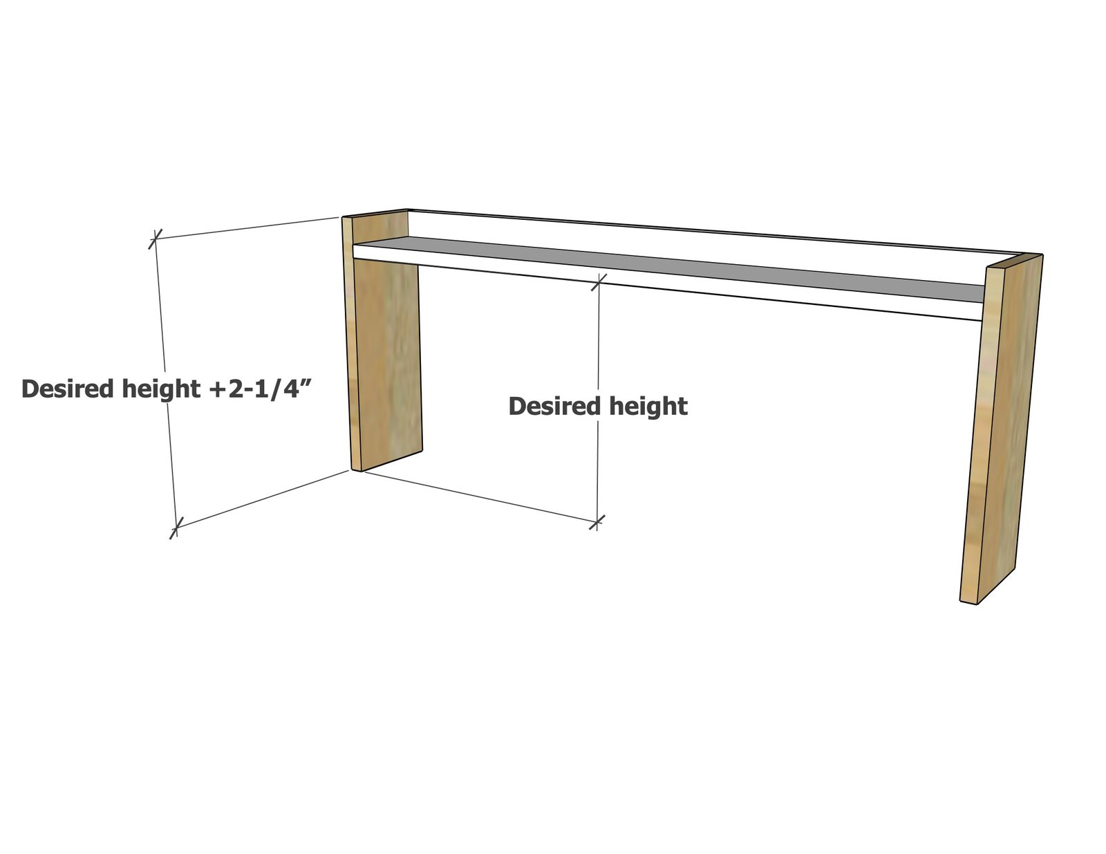 Over Stove Wood Shelf — step 2