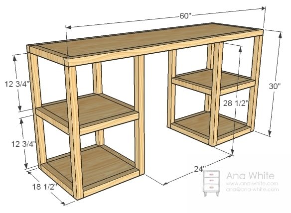 Parson Tower Desk dimension diagram 1