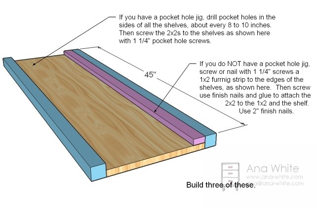 Parsons Console Bookshelf — step 1