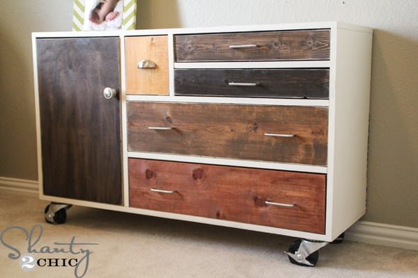 Patchwork Dresser on Wheels