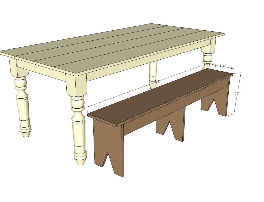 Patrick's Primitive Bench dimension diagram 1