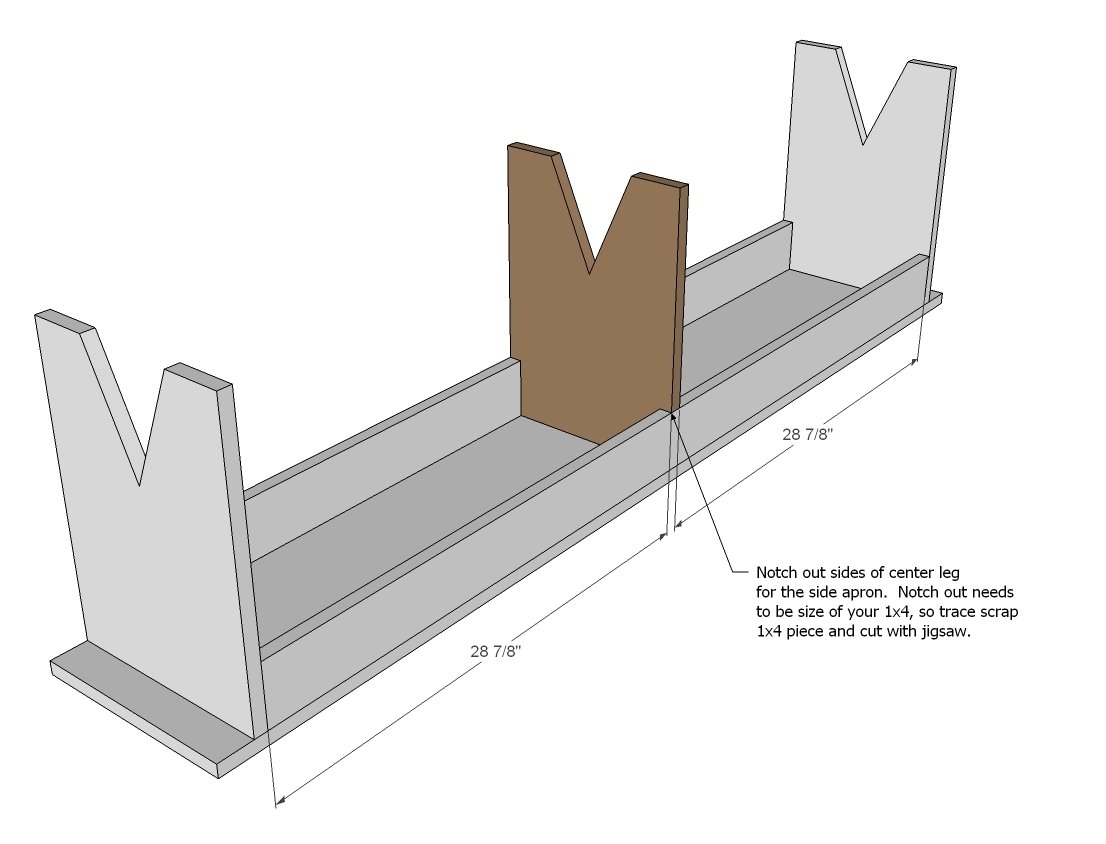 Patrick's Primitive Bench — step 3
