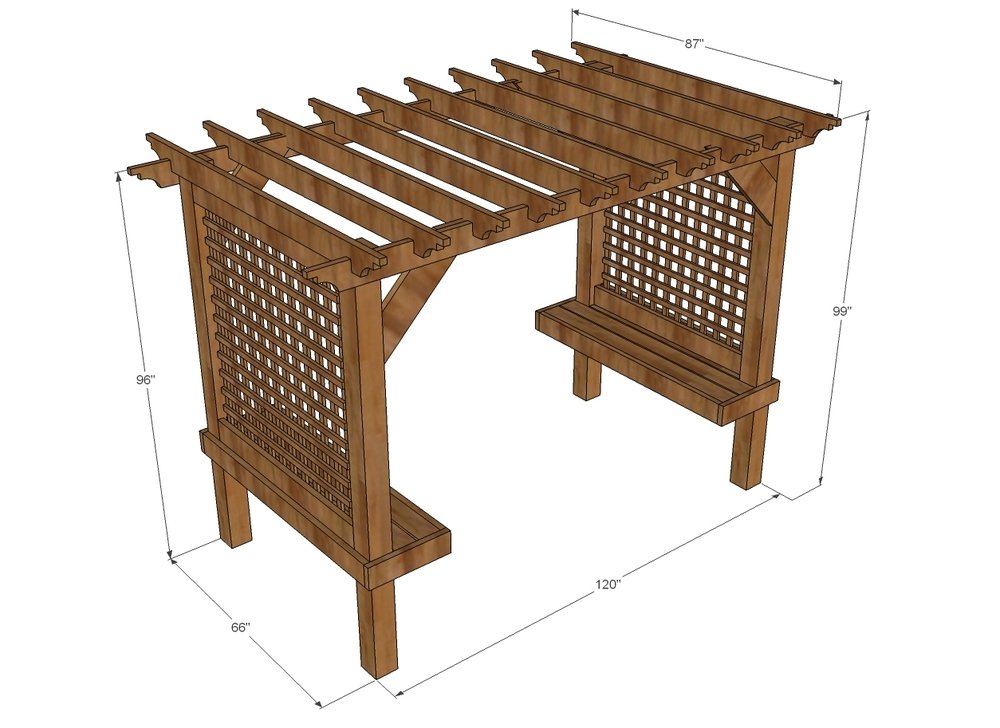 Pergola Outdoor Room dimension diagram 1