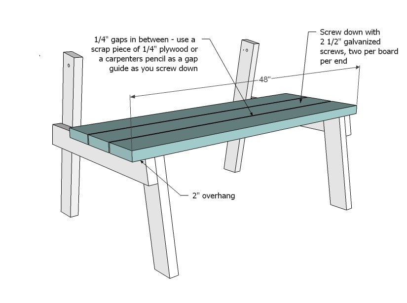 Picnic Table that Converts to Benches — step 4