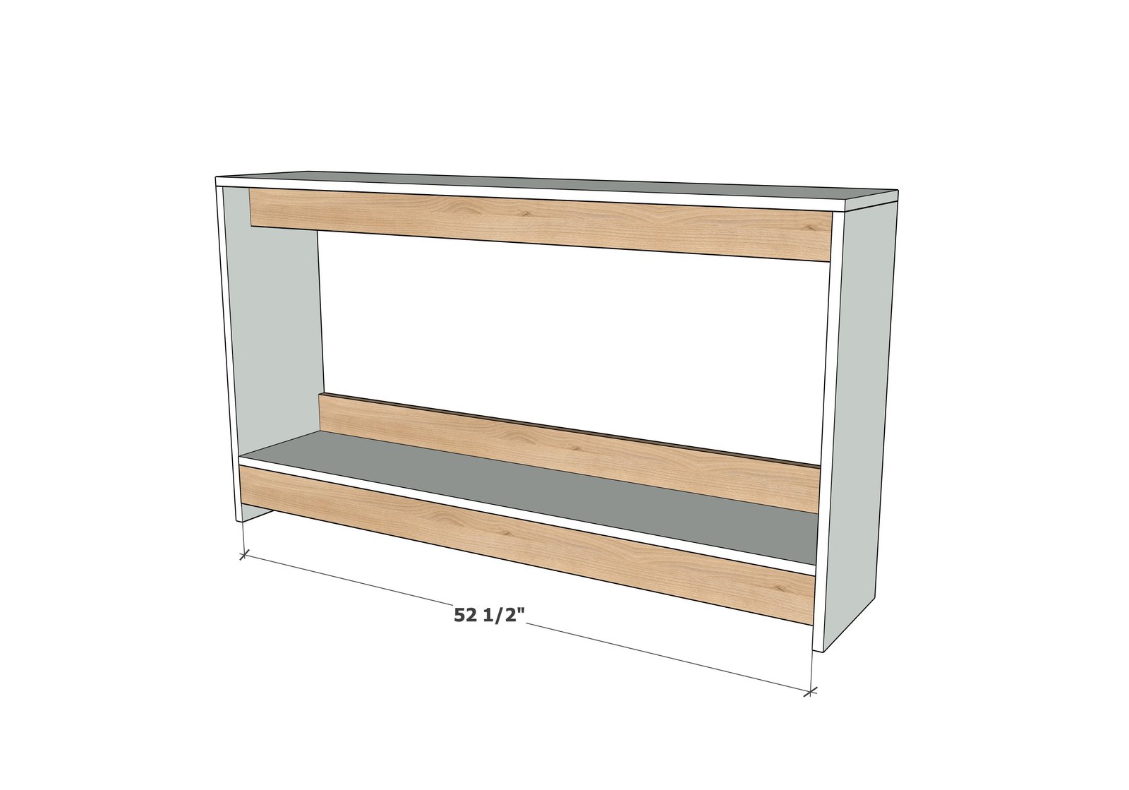 Pine and Plain Open Shelf Console Table — step 2