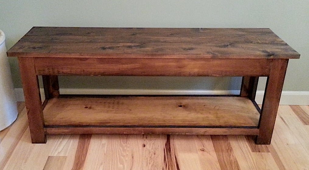 Pine Board Flip Top Storage Bench