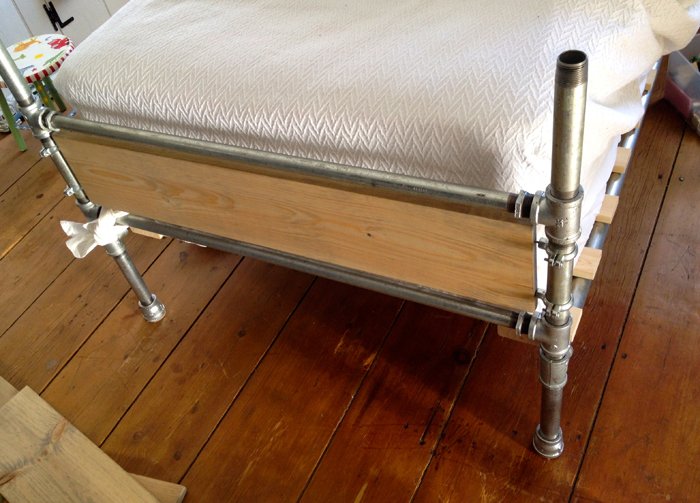 Pipe and Wood Slat Bed — step 9