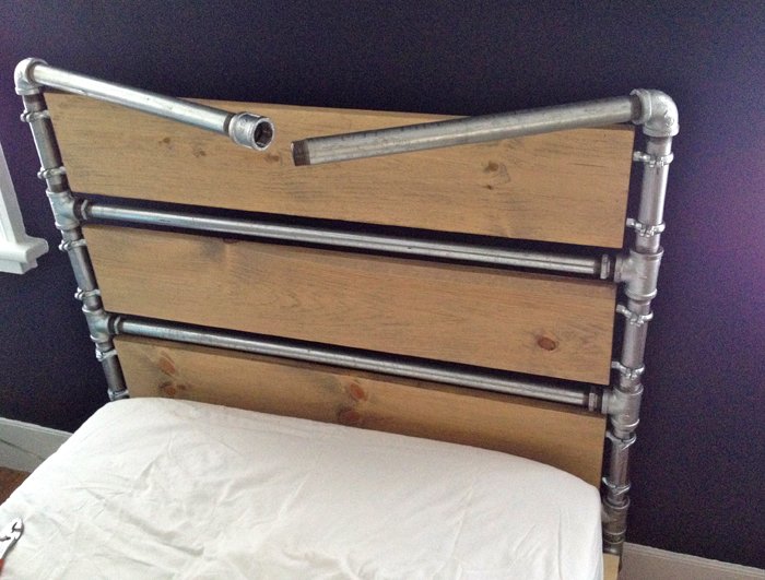 Pipe and Wood Slat Bed — step 11