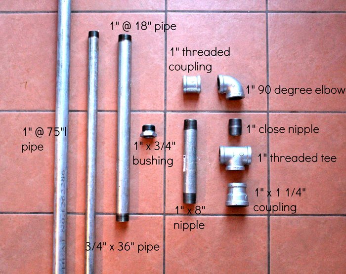 Pipe and Wood Slat Bed — step 1
